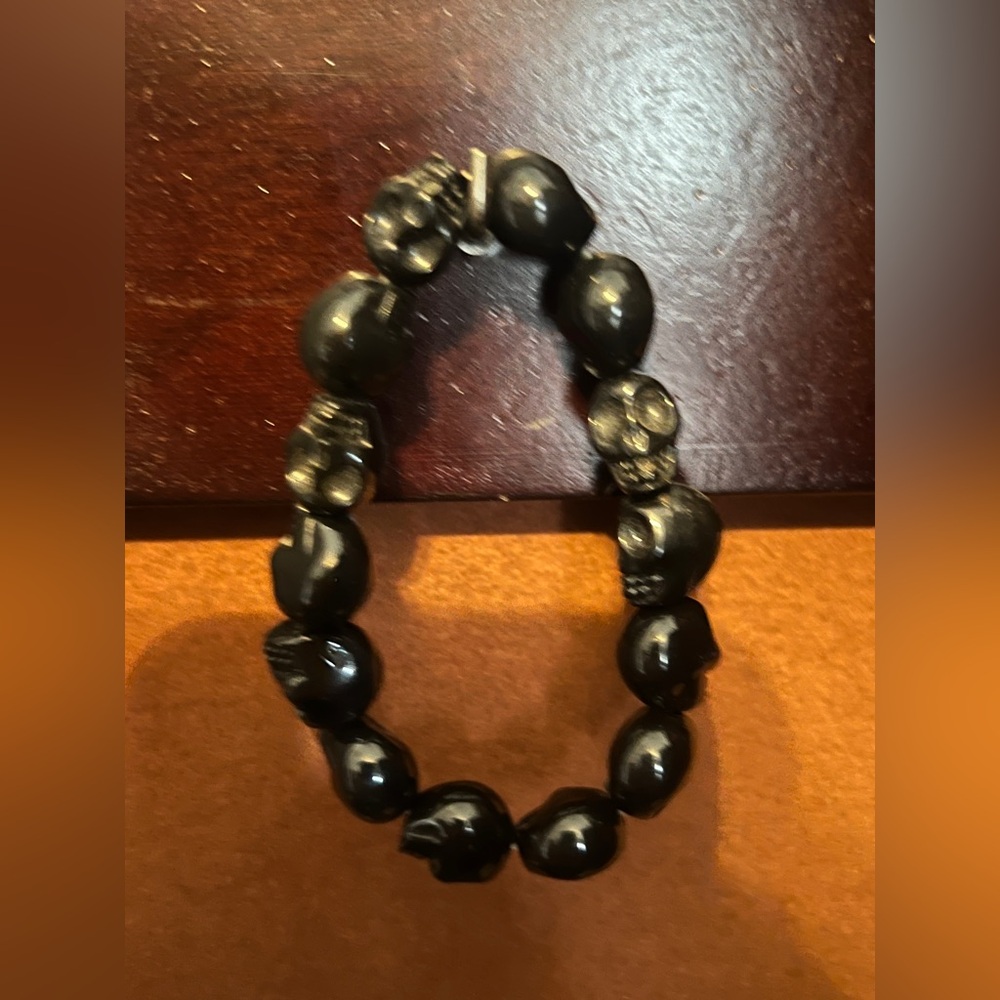 Black Skull Bead Bracelet